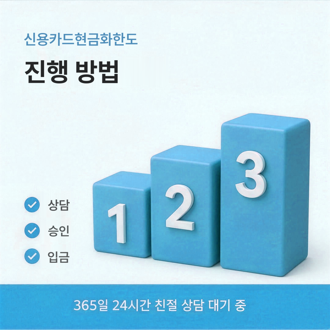 다음머니 신용카드현금화 진행 흐름 안내 이미지